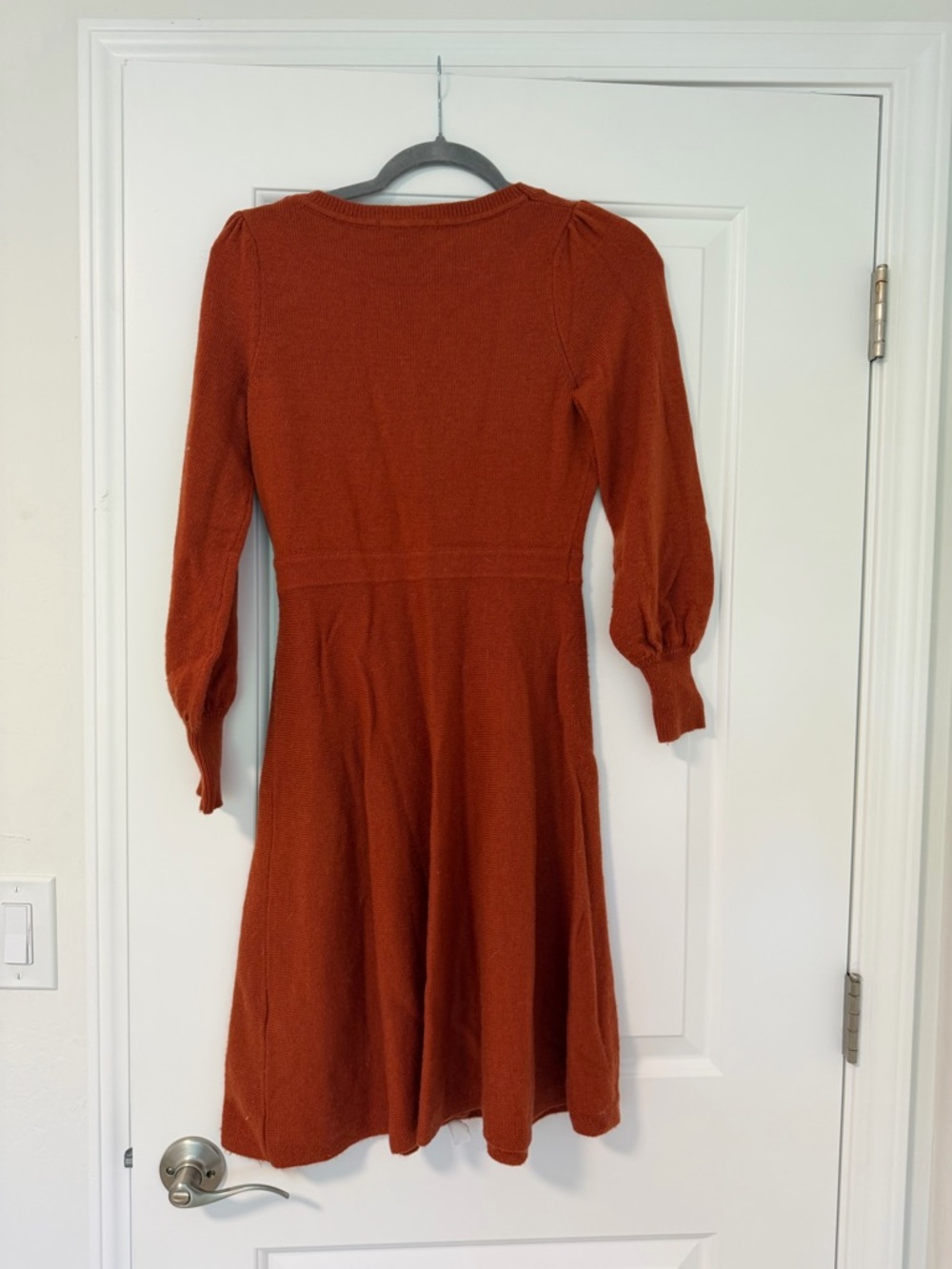 Boden Rust Square-Neck Long Sleeve Knit Dress - Picture 2 of 3
